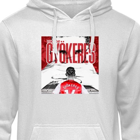 Barnehettegenser Arsenal Viktor Gyökeres - Fotballmotiv med trøye nummer 14 på arenaen