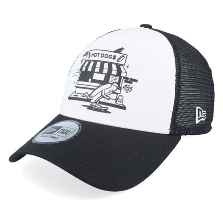 New Era - Vit trucker Keps - Ne Graphic White/Black A-Frame Trucker @ Hatstore