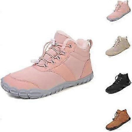 Vinter Barfota Vandrestøvler, Vandre Vinter Sko Barfota Sko Dame, Five Finger Sneakers Vandresko til Vandring Pink 4.5 UK Wide