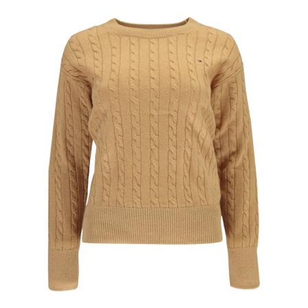 Tommy Hilfiger, Round-neck Knitwear Beżowy, Mężczyzna, Rozmiar: M