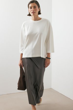 NA-KD langärmeliges T-Shirt - Basic Oberteile - Weiß - M (EU 38-40)