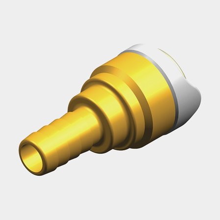 Raccordo Whale Hose Connector, plastica / ottone, Whale Quick Connect 15 mm (WS15) (interno) a tubo 1/2" (13 mm), bianco / color ottone, 1 pezzo
