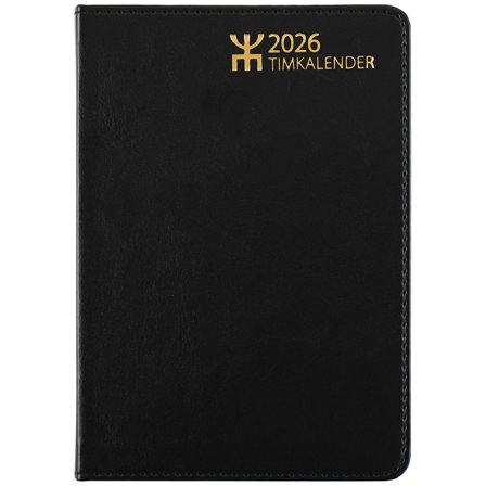 Almanacksförlaget Timkalender Svart Konstläder