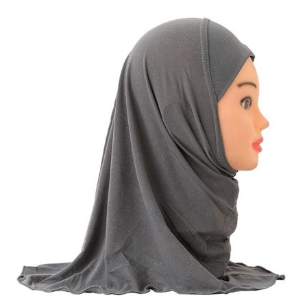 Muslimsk Hijab Islamisk Sjal Scarves för Barn GRÅ gray_YF