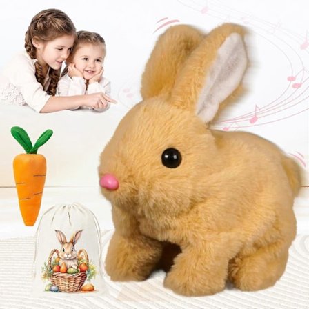 Min Realistiske Kaninleke, Interaktiv Kanin Realistisk Kanin - Hopper, Rykker og Rister med Ørene, Kanin Realistisk Kaninleke, Bunbi Realistisk Kanin,