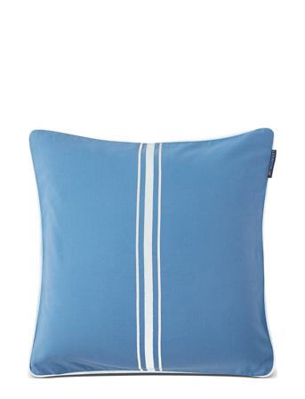 Center Striped Organic Cotton Twill Pillow Cover Home Textiles Cushions & Blankets Cushion Covers Blå Lexington Home*Betinget Tilbud