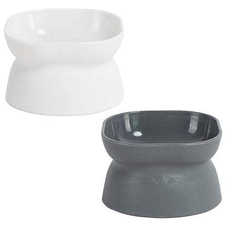 2 st lutande kattmatskål, upphöjd kattmatskål skyddar kattens ryggrad och anti-kräkningar(stil1,typ)