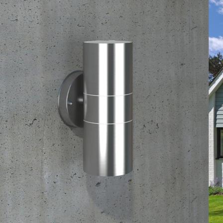 Vidaxl Utomhusvägglampa 2 St Rostfritt Stål Uppåt/nedåt Silver