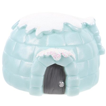 Kunstig polar iglo statue realistisk iglo dekorasjon barnas leker barns kognitive gave (7.50X7.50X5.20CM, himmelblå)