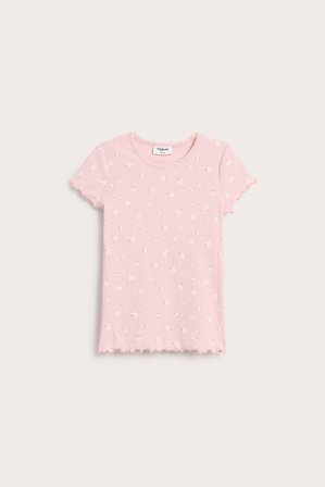 Kappahl | Kortermet ribbestrikket topp Lyserosa 98/104 | Lyserosa