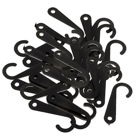 50 st Plastkrokar J-klämmor Strumpor T-shirt Kläder Display Hängare Svart