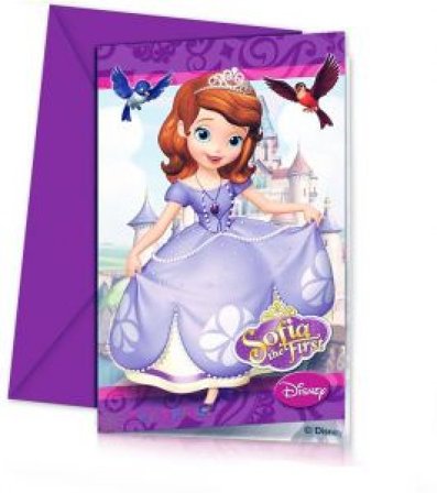 Invitasjonskort med Sofia den første 6-pakke