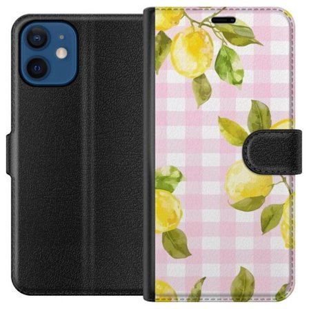 Kompatibelt Plånboksfodral till Apple Apple iPhone 12 mini Citron rosa rutigt