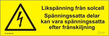 Hammarprodukter V0105167 Dekal likspänning från solcell, Skyltar