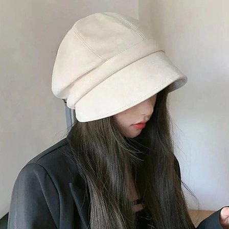 Retro Farge Dame Semsket Beret Hat Høst Vinter Sloughy Fisherm