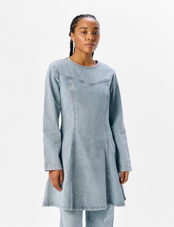 Object Objyulian L/S Denim Dress 137 - Blue - L