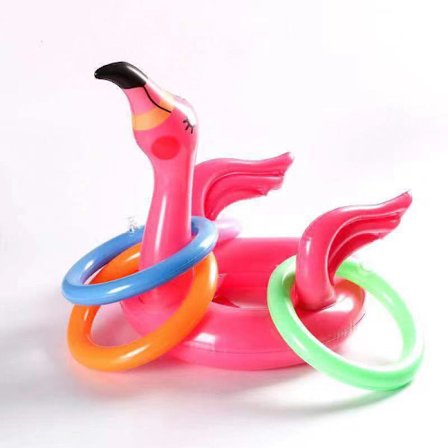 Oppustelige Flamingoer Pool Legetøj Sæt med 15 Ring Toss Pool Spil Flaming[YJD]