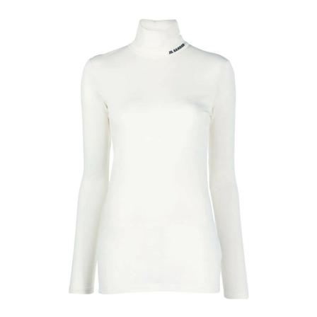 Jil Sander Highneck Longsleeve T-Shirt Natural , Wit , Dames , Maat: L