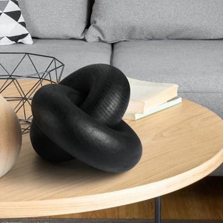 Dekorativ träkedja, 2-länkad dekorativ kedja handskuren Boho träknutdekor för bokhylla skrivbord vardagsrum