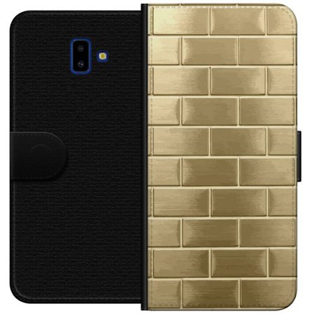 Plånboksfodral till Samsung Galaxy J6+ med Gyllene Murstenar
