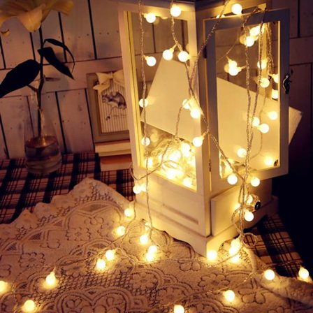 4M 40 LED Glödlampor Globe Ljusslinga Batteridriven Batteri Inomhus Utomhus Vattentät Fest Bröllop Belysning Inomhus Deko, Varmvit