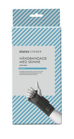 Matas Sports Care Håndbandage med Skinne Sort Højre L/XL, Medicin & Pleje, Støttebind, Ankelstøtte