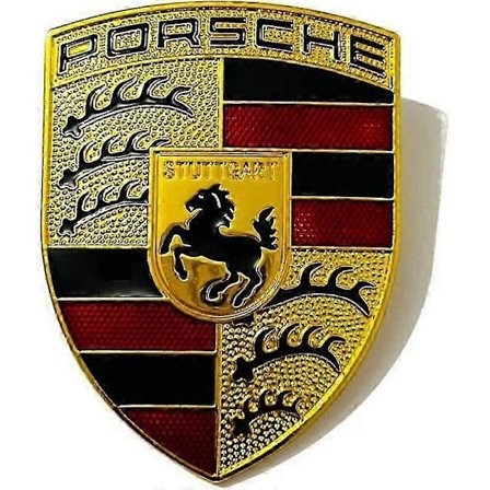 Emblem badge logo Porsche bil motorhjelm metal 25-26s