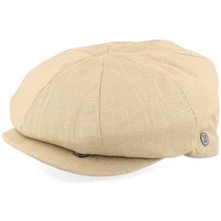 Jaxon & James - Beige flatcap Cap - Linen Newsboy Cap Camel Flat Cap @ Hatstore