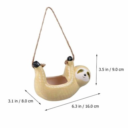 Hængende dovendyr formet plantekasse have keramisk urtepotte sukkulent plantebeholder hjem