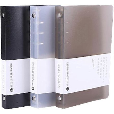 3-pack A5 A6 B5 lösbladspärm Omslag 6-ring 9-ring PVC-pärm Omslag Påfyllningsbar anteckningsbok Rund ringpärm Skydd (Inre papper ingår ej)