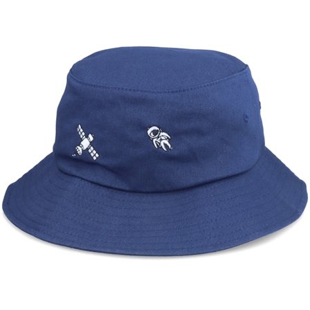 Abducted - Blau bucket Hut - Tiny Satellite Astronaut Scenery Navy Bucket @ Hatstore