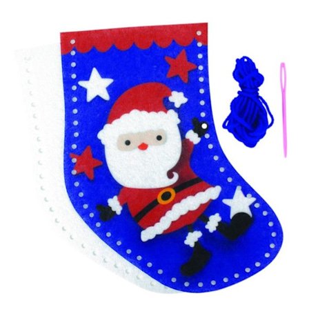 Julkulsockor i filt tomte