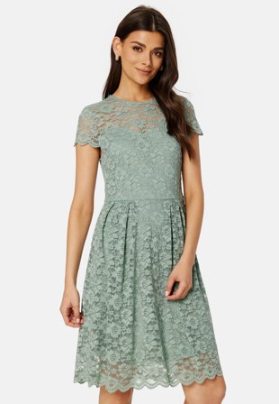 VILA Kalila Capsleeve Lace Dress Green Milieu Klær