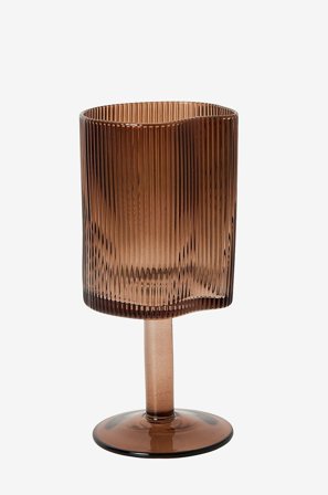 Muubs - Rødvinsglass Ripe - Brun - Vinglass - Fra Homeroom