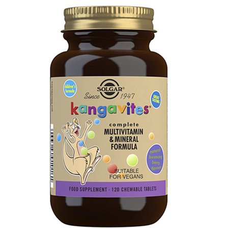 Solgar Kangavites Børnevitamin Bouncing Berry 120 tabl, Helse & Madvarer, Børnevitaminer, Multivitaminer Til Børn