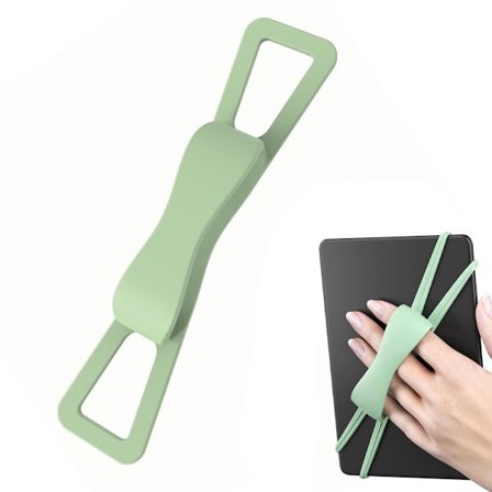 ING Anti-slip elastikbånd/silikone greb (grøn) - kompatibel med 4-8 tommer e-læsere/tablets - anti-slip fingerring greb til mobiltelefoner