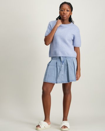 VERO MODA VMDANNI HR SHORT DNM PLEAT SKIRT GIRL Blå Skjørt Jente - Kids Brand Store