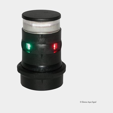 Lanterna Aqua Signal 34 LED 3-färg/Ankar Quickfit Svart