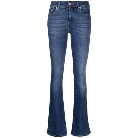 7 For All Mankind, Slim Illusion Bootcut Jeans Blauw, Dames, Maat:W26