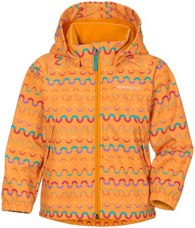 Didriksons Dellen Printed Kids' Jacket 2 Children soft shell jackets Orange 110