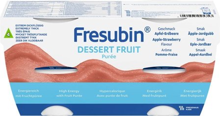 Fresubin Dessert Fruit næringspuré eple-jordbær 4x125 g
