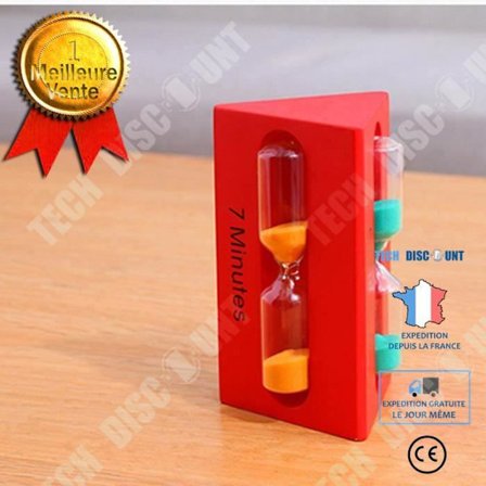 TD Hourglass Klocka Timer 3-5-7 min / Timer glas sandklocka Presentklocka Hem Juldekoration klocka / Röd