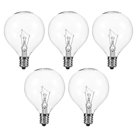 5 STK E12 Duftvoks Diffuser Lampe 25W Dimbar Glob Klar Glødepære [DB] transparent farge transparent farge