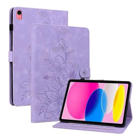 Lily preget smart tablettveske i skinn for iPad 10. generasjon 10.9 2022