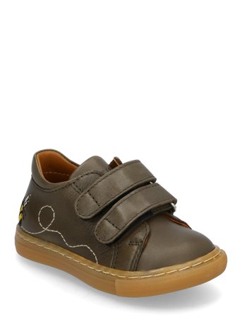 Shoes - Flat - With Velcro Matalavartiset Sneakerit Tennarit Khaki Green ANGULUS