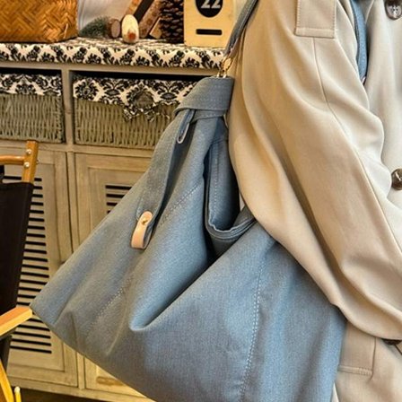 Denim tote taske med stor kapacitet, retro pendler skuldertaske, dame crossbody taske, velegnet til dates og rejser.