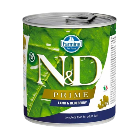 Farmina - N&D Dog Prime Lamb & Blueberry våtfôr til hund 6 x 285 g - Hund - Hundefôr & hundemat - Våtfôr & våtmat - ZOO.no