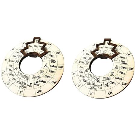 Femtedels cirkel, trä, musikaliska ackordhjul, melodiverktyg ackordhjul för dekoration