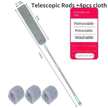 Bedside Dust Borste Långt skaft Mopp Sopa Artefakt Hushållssäng Grå B