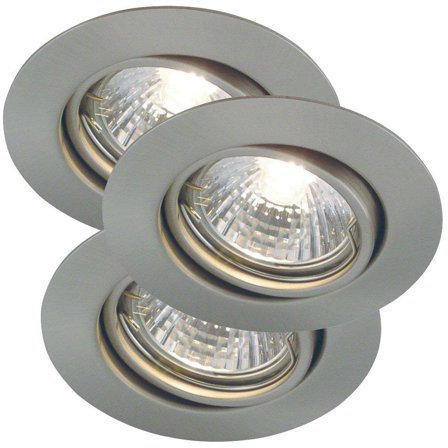 Nordlux TRITON 54540132 Downlight 3-pack, GU10, IP23, 35W Borstat stål, Belysning